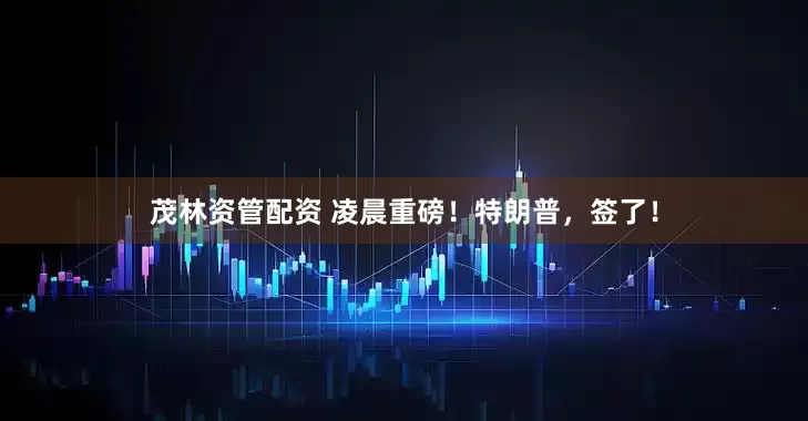 茂林资管配资 凌晨重磅！特朗普，签了！