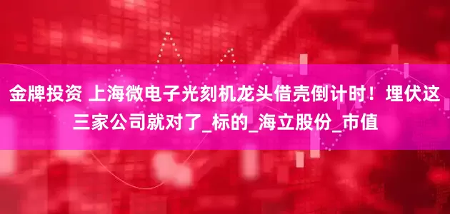 金牌投资 上海微电子光刻机龙头借壳倒计时！埋伏这三家公司就对了_标的_海立股份_市值